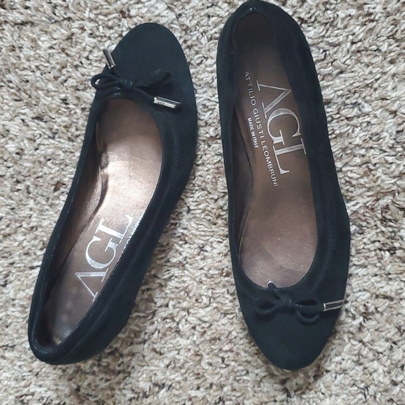 AGL Black Block Heel Suede Heels Size 36/6 - Picture 8 of 8